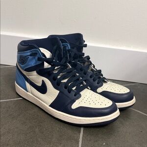Nike Navy and Cream High-Top Sneakers